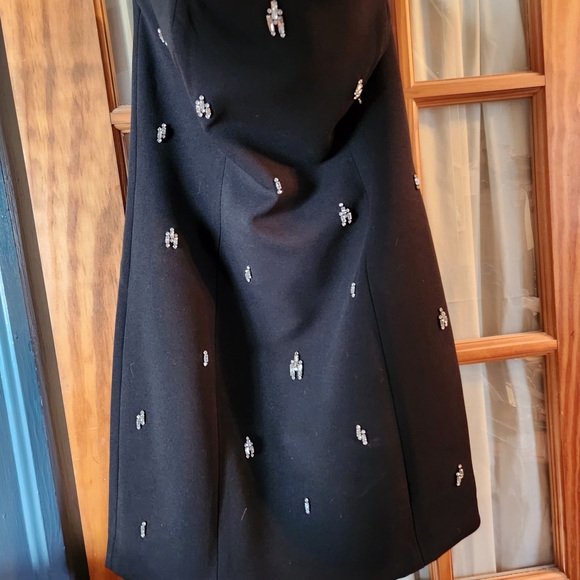 White House Black Market Dresses & Skirts - White House Black Market Strapless Black Dress with Silver Accents